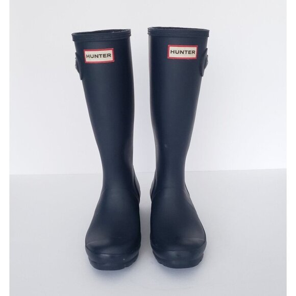 HUNTER Original Kids Classic Waterproof Tall Wellie Rain Boots Navy Blue - Picture 1 of 13